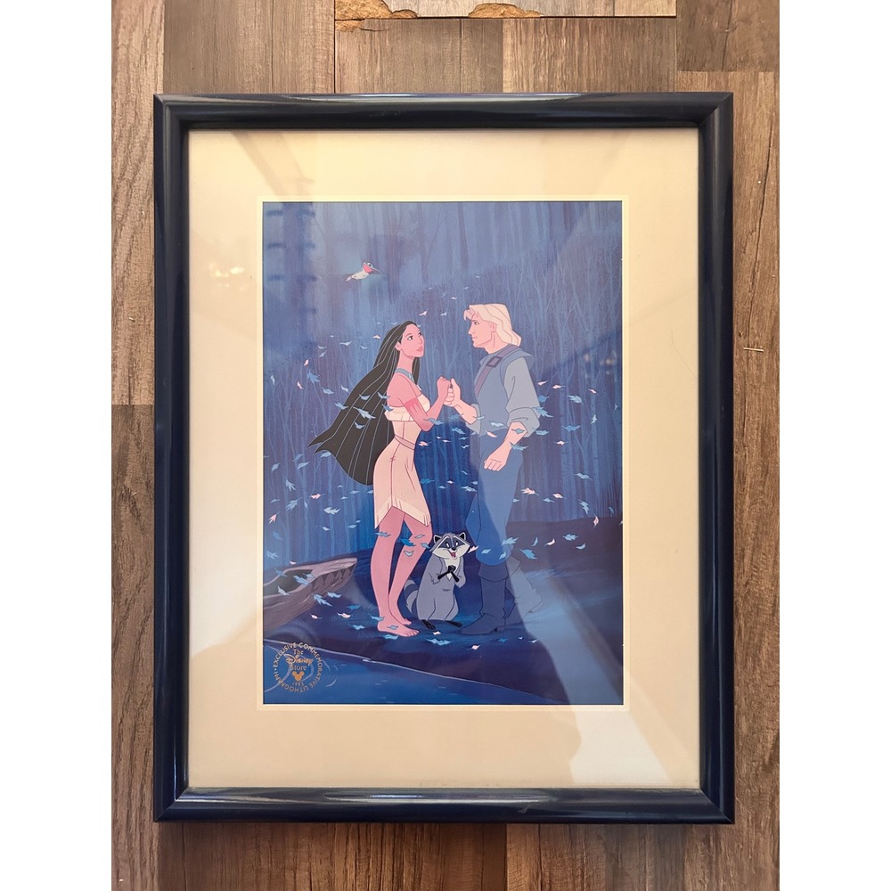 Disney Pocahontas 1995 Exclusive Commemorative Lithograph Framed Art 17.5x14